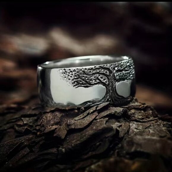 Boho Bodhi Tree of Life Band Ring #762 - Picture 5 of 9